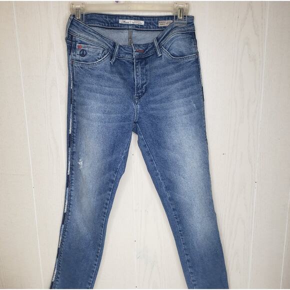 Mavi Adriana distressed mid rise skinny ankle jean raw hem size 25 - Picture 8 of 16